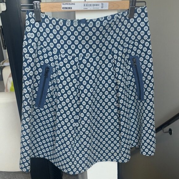 Maeve Dresses & Skirts - Anthropologie Maeve A Line Mini Skirt 4 Blue Geometric Cottage Coastal Preppy